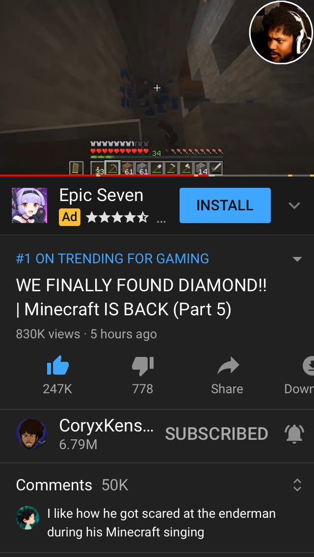 cash930's tweet photo. A brother made #1 on trending for gaming again!!!!!!!!!!@CoryxKenshin https://t.co/teaqr4p8RT