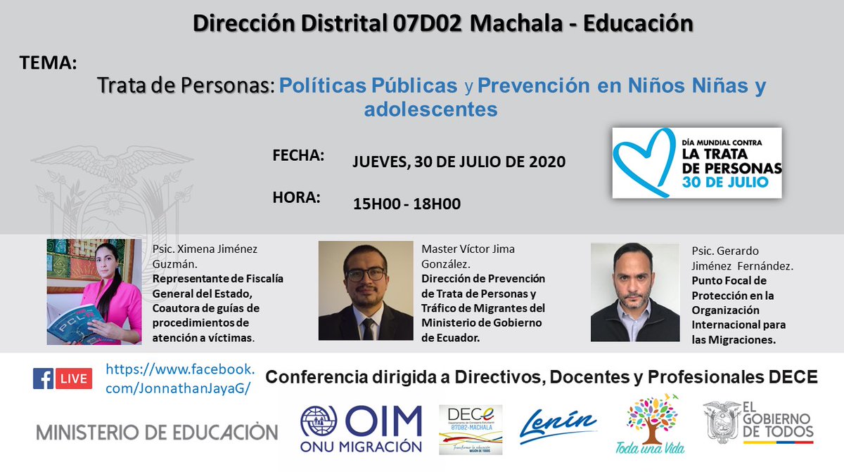 consermach's tweet photo. Día Mundial contra la trata de personas. #SiALaEducacion @JonnathanJayaEc @magdasalazarg @EducacionZ7_Ec https://t.co/5Hr2KJKqiJ