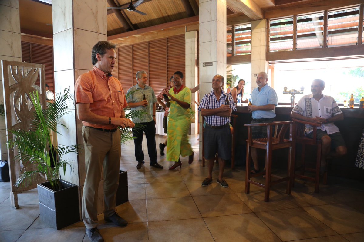 AusHCFJ's tweet photo. A real pleasure to meet #tourism operators from the #FriendlyNorth this evening in #savusavu. Good listening to your experiences and plans moving forward following the economic &amp; social challenges brought on by #COVID19 and ways we can work together #teamfiji https://t.co/D4V4Br1vbu