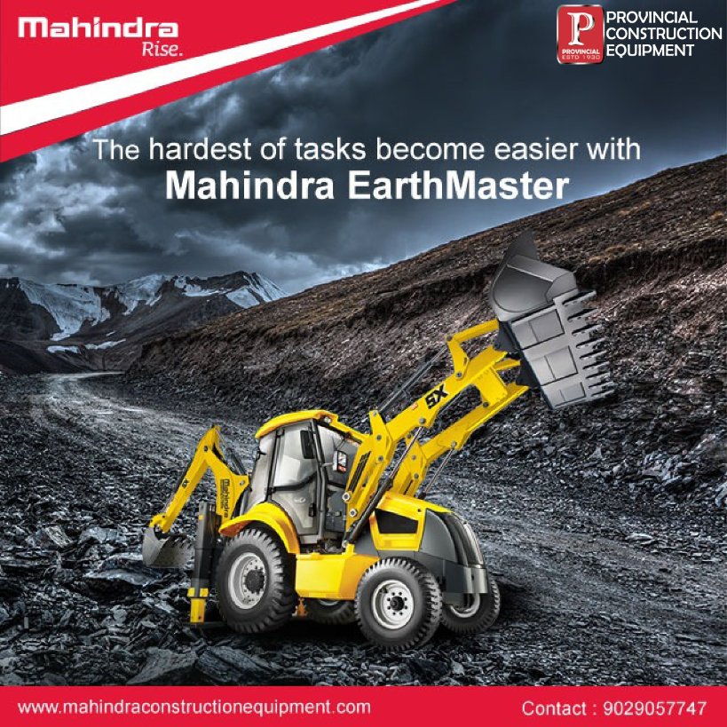 Provincialauto's tweet photo. No matter how hard the challenge in front of you, Mahindra EarthMaster always makes it easier.
Performance Par Excellence with the most versatile Backhoe Loader.
#BackhoeLoader #DeshKiMachine #HameshaSeLocal #Earthmaster #provincialautomobile #provincialconstructionequipment https://t.co/S6XM8dhi4e