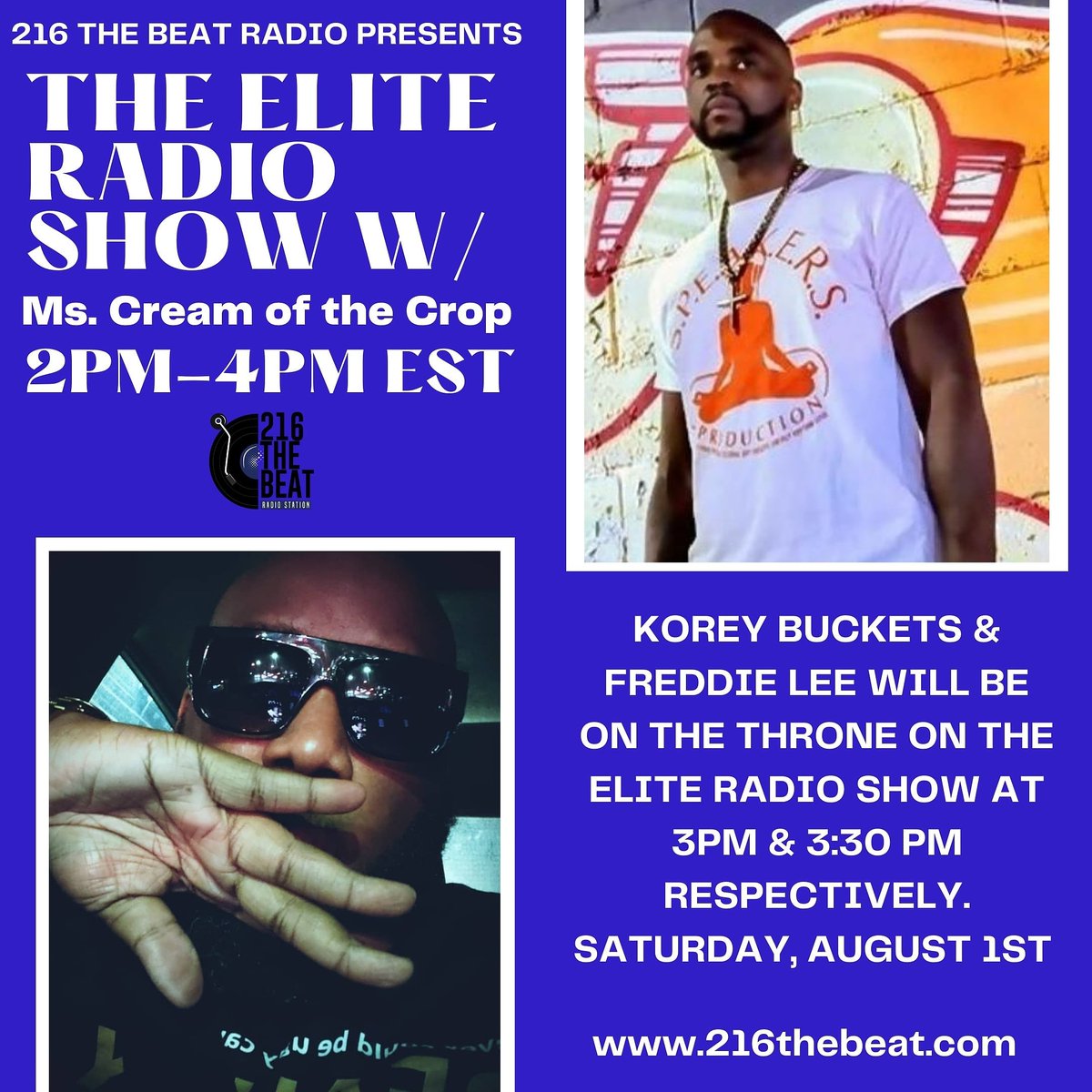 HipHopRenNYC's tweet photo. This Saturday #TeamHHR will be virtually in the building!!! Catch the fat man @fatflyfreddielee & the cake man @koreybuckets #OnTheThrone on #TheEliteRadioShow with @mscreamofthecrop from 3- 3:30pm EST LIVE on @216TheBeatRadio ๐ฏ๐ฏ๐ฏ #thetakover #teamhhr https://t.co/UM4BczI2s0