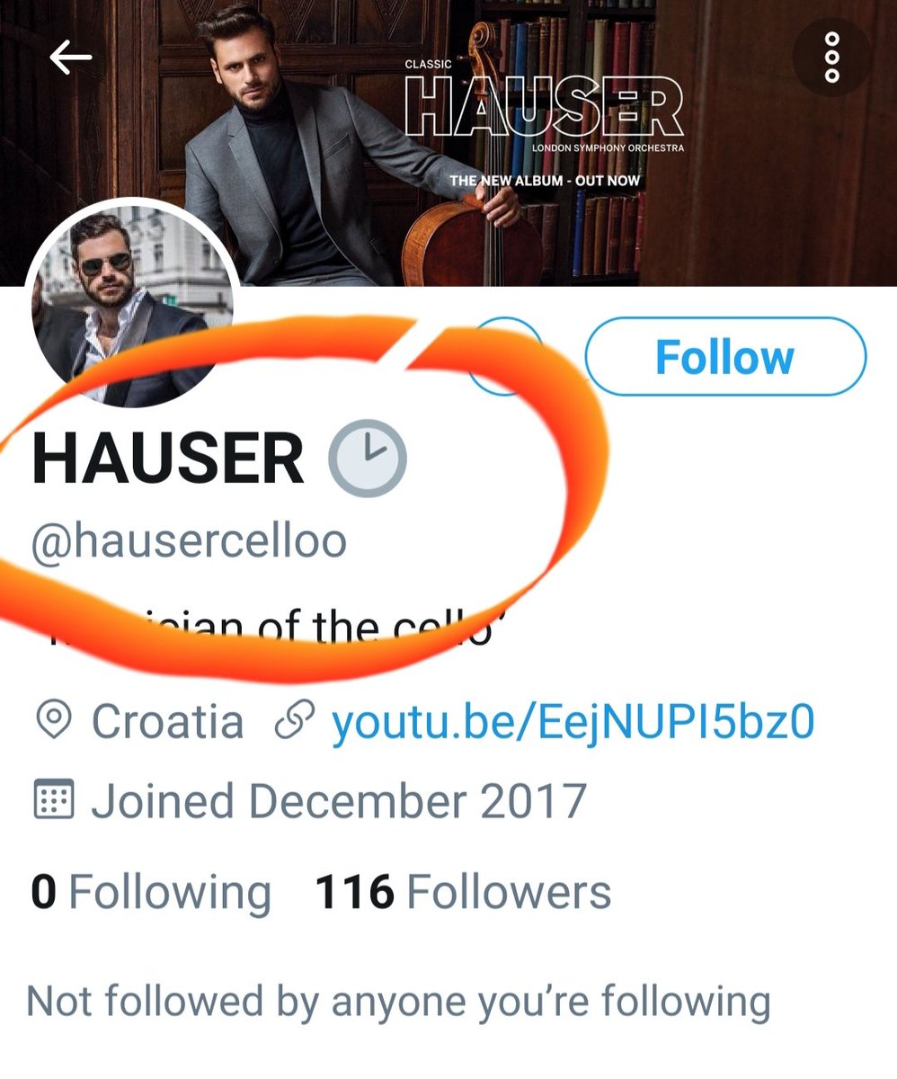 FAKE ACCOUNT DO NOT FOLLOW
( @Twitter don't seem bothered about removing it even though they are pretending to be the real @hausercello )