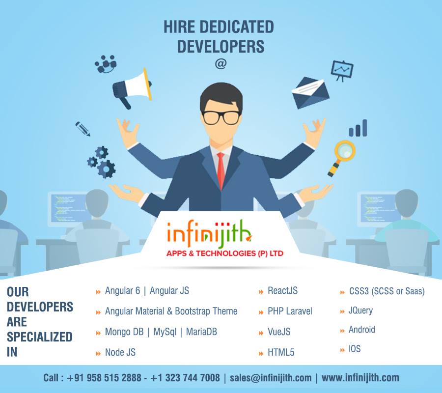 Infinijithtech's tweet image. Hire dedicated developers from #Infinijith and start making amazing applications today.
Hire here: bit.ly/2yGGjbu
#fullstackdevelopmentcompany #webdevelopment #hiredevelopers
