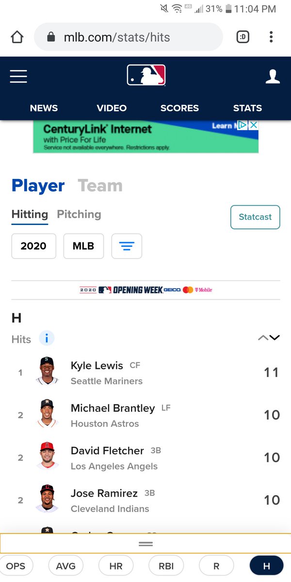 PassITPromo's tweet image. Kyle Lewis leading #MLB in hits through 6 games!!