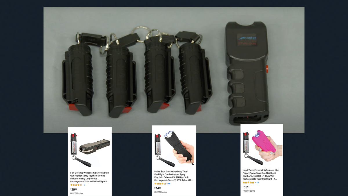 Pepper spray and a stun gun. Highly-recommended personal protection devices, carried daily by millions of people across the country. You can buy them on Amazon. They even come as a bundle for extra savings.There are no reports of either item being used by protesters that day.
