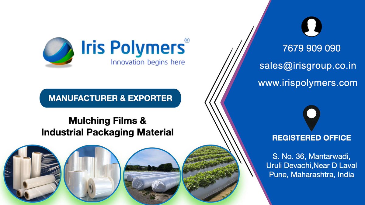 irispolymers's tweet photo. We manufacture &amp; export a wide stock of films that include UV Stabilized Green House Covering, Low Tunnel Films, Mulch Films, Silage film, Lamination Film, Shrink Films, Drainage Sheets, Pond Canal Reservoir Lining For Agriculture and Plant Protection Cover. https://t.co/nnljsdtelD