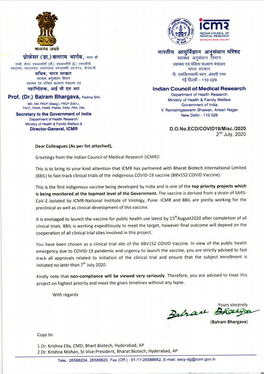 1994Hota's tweet photo. Bharat bio tech vaccine received permission from central government from 15th August it will be available in market as corona vaccine. Great news yesterday  see official permission👇👇 https://t.co/nNDUe1pAqD
