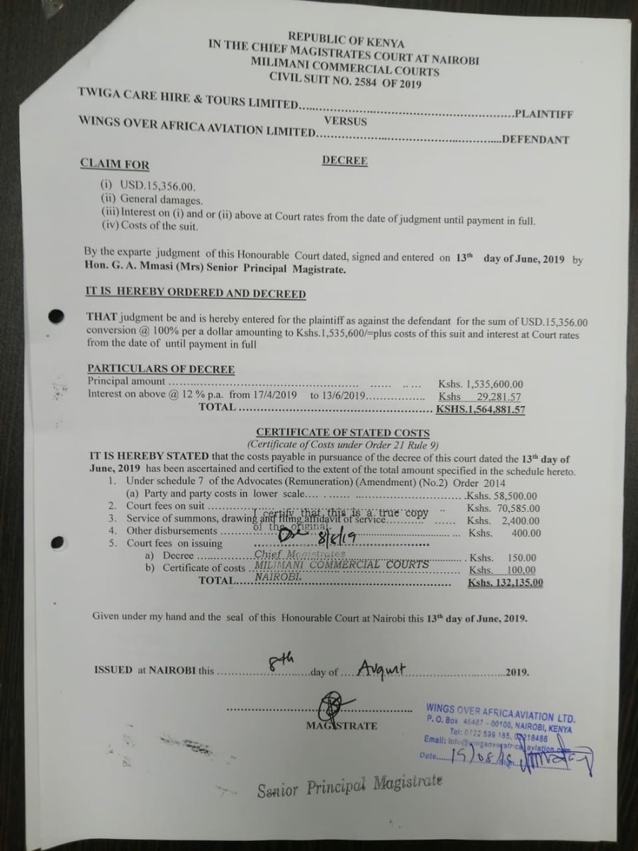 Eric Agolla's briefcase charter company was sued by Twiga Tours for leaving passengers stranded in Lamu. He is yet to pay the damages awarded to Twiga. He now claims he bought the land and paid Sh200 million cash. He is a seasoned conman and if you're one of his victims, DM me.