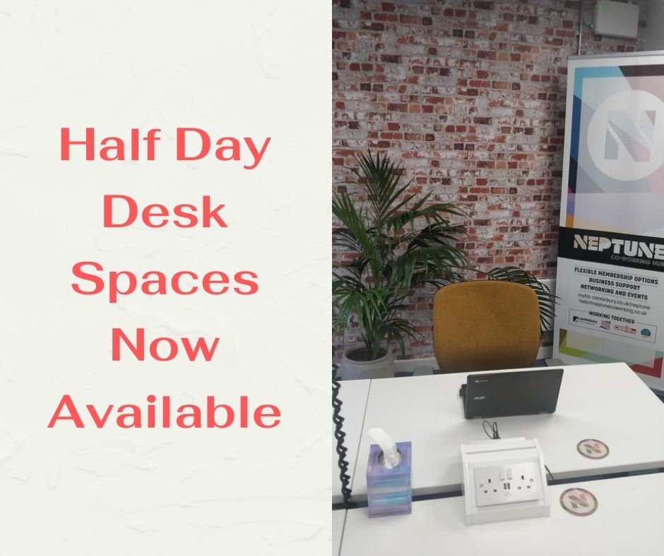 We understand that planning a whole day's work can be tricky during the summer holidays so we are pleased to announce that you can now book a desk space for half a day. 
Morning and afternoon spaces now available. 
#HerneBay #Coworking #flexibleofficespace