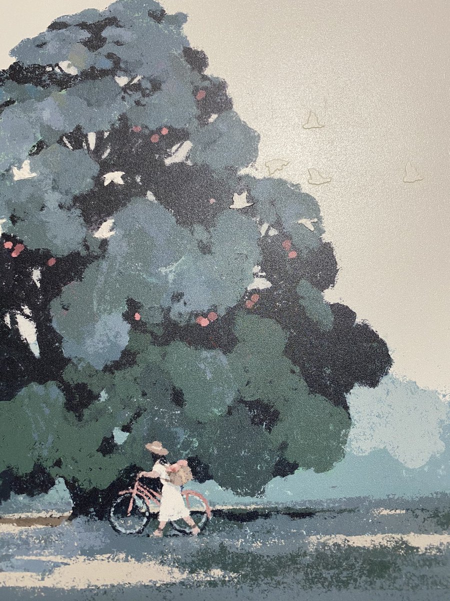 「しらこ(@Rakoshirako)さんの絵が届きました。
木に印刷されているのが」|双森 文のイラスト