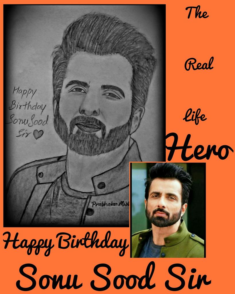 PrabhakarSRKian's tweet photo. Wish you a very very very very Happy Birthday @SonuSood sir 😘❤🎂🎁
#Love_From_Agra ❤
I hope Mera birthday gift aapko pasand aayega 😊✌
#WeLoveYouSonuSoodSir 😘
#HappyBirthdaySonuSood 🎂
#SonuSood #TheRealLifeHero #Sketch https://t.co/qy3ADSHWJn
