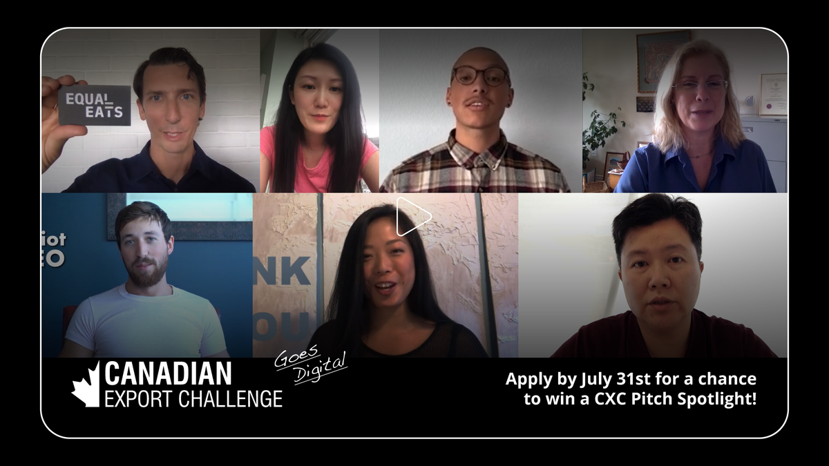 Startup_Canada's tweet photo. Have you got what it takes to be a global entrepreneur? 

Pitch us with your 90 second video and join us at this year’s Canadian Export Challenge for a chance to win $25,000. 🇨🇦 #CXC2020 #GlobalEntrepreneur 🌍

https://t.co/EyQpt0fZxW https://t.co/Ac4se2akOS