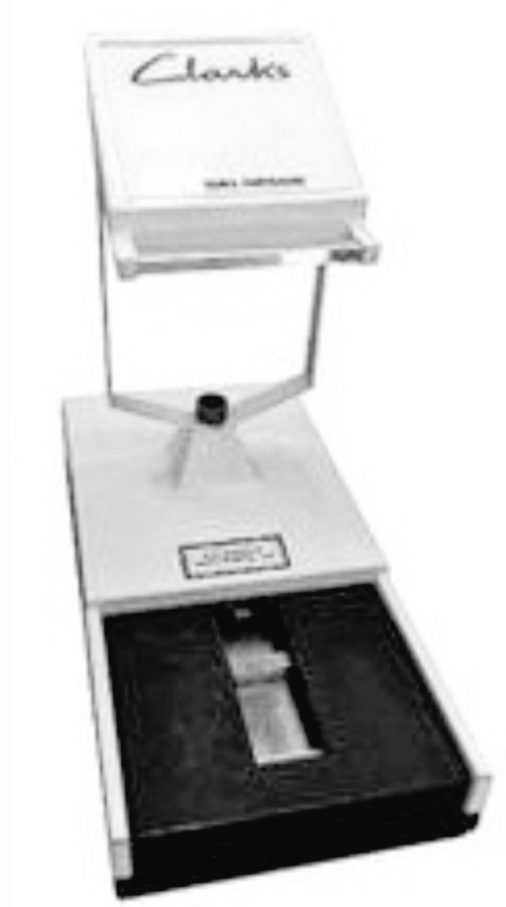 Nonemoreblack3's tweet photo. I'm thinking about Clark's foot measuring machine in the 1970's. https://t.co/d3reUNWDn3