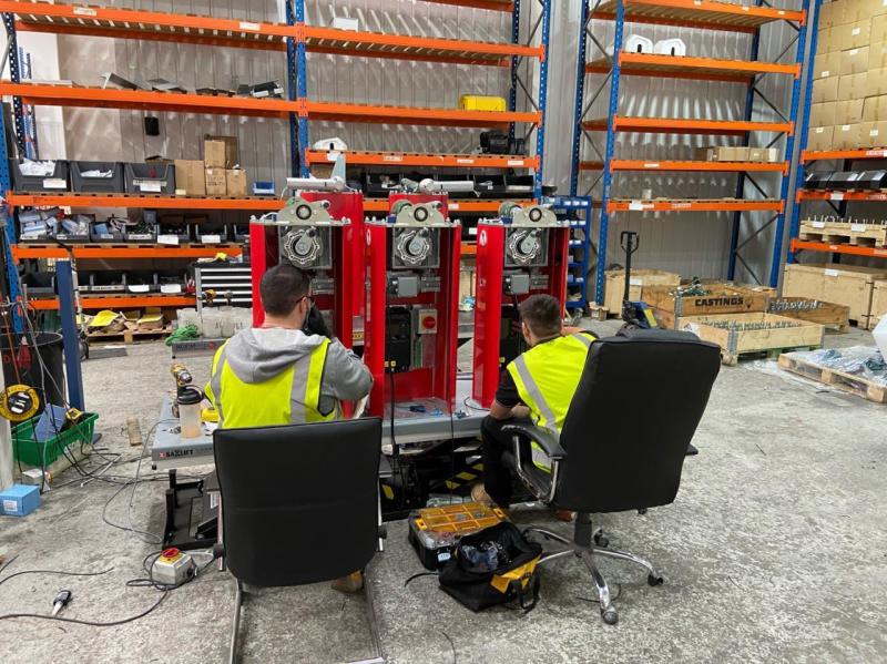 Our engineers in the workshop are busy programming our barriers with all of the standard program modes and carrying out our standard testing to ensure each barrier complies with British safety standards.