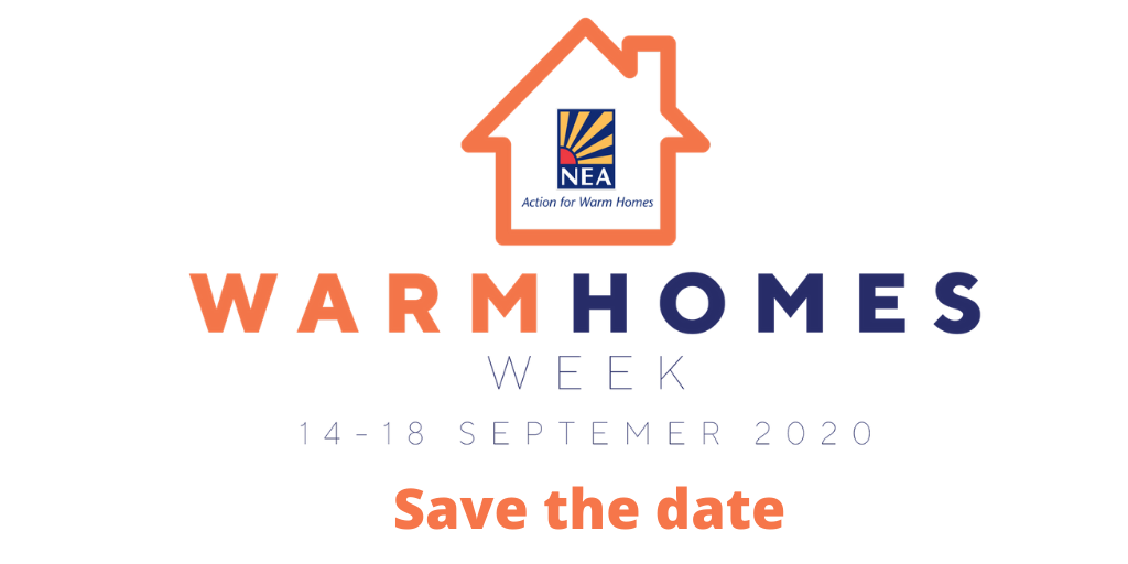 NEA_UKCharity's tweet photo. Warm Homes Week 

14 – 18 September 2020 

Understanding the challenges facing those in fuel poverty and how we can build back better. A week of debate, insights, ideas and collaboration. 

More details soon https://t.co/f7NuHJQKoa