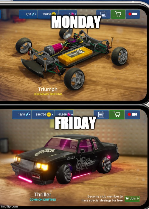 Who can relate? 😀

Good morning - today’s Friday! 

Are you playing #RCClubAR yet? 
apps.apple.com/us/app/rc-club…

#indiedev #gamedev #gamememes #rcmemes #rccars #rcclub #memesdaily
#rcracer #rcdrift #rclife #rchobby #rchumor #mood #GamerStories #ipadpro2020 #ipadpro #ipadgames #ios