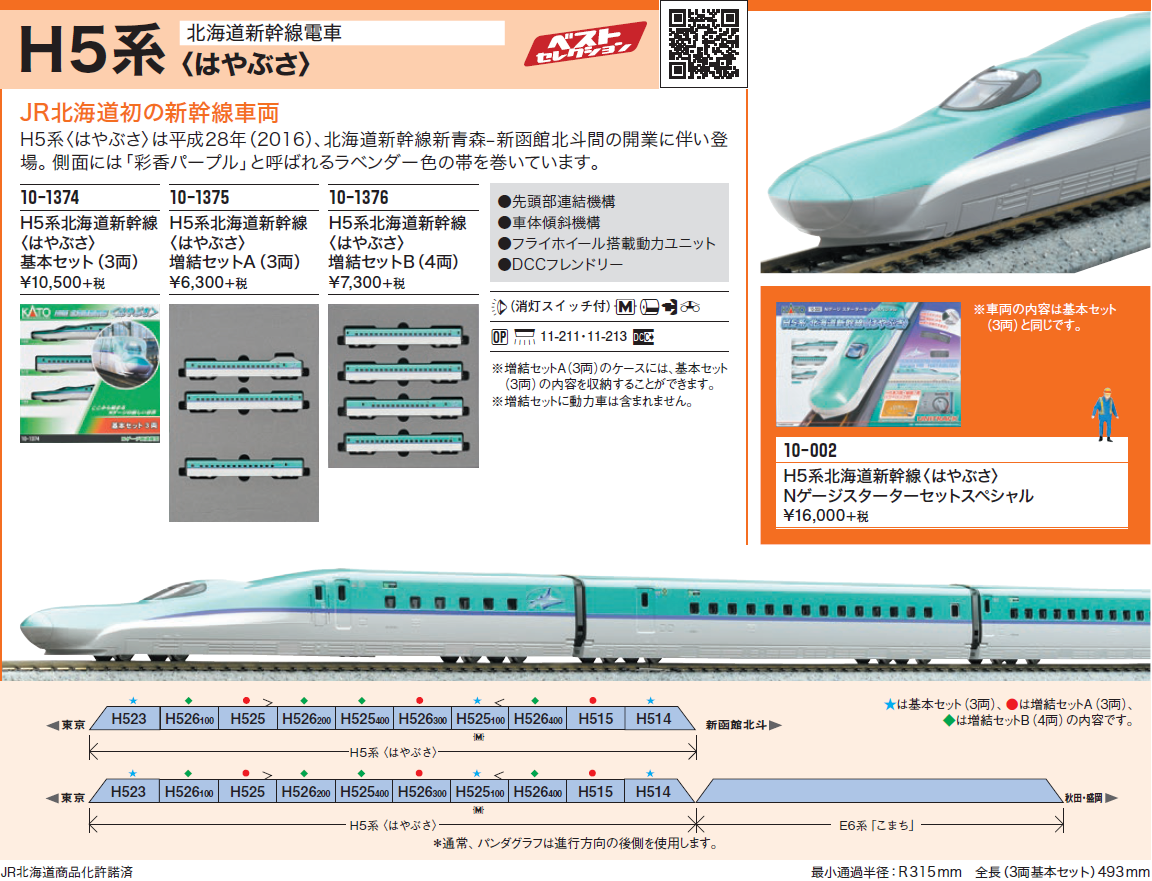 KATO H5系北海道新幹線(はやぶさ) フル編成よろしくお願いします