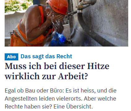 niemert:

tagi plötzlich arbeitskampf: boah chef brutal heiss chum nöd arbeit