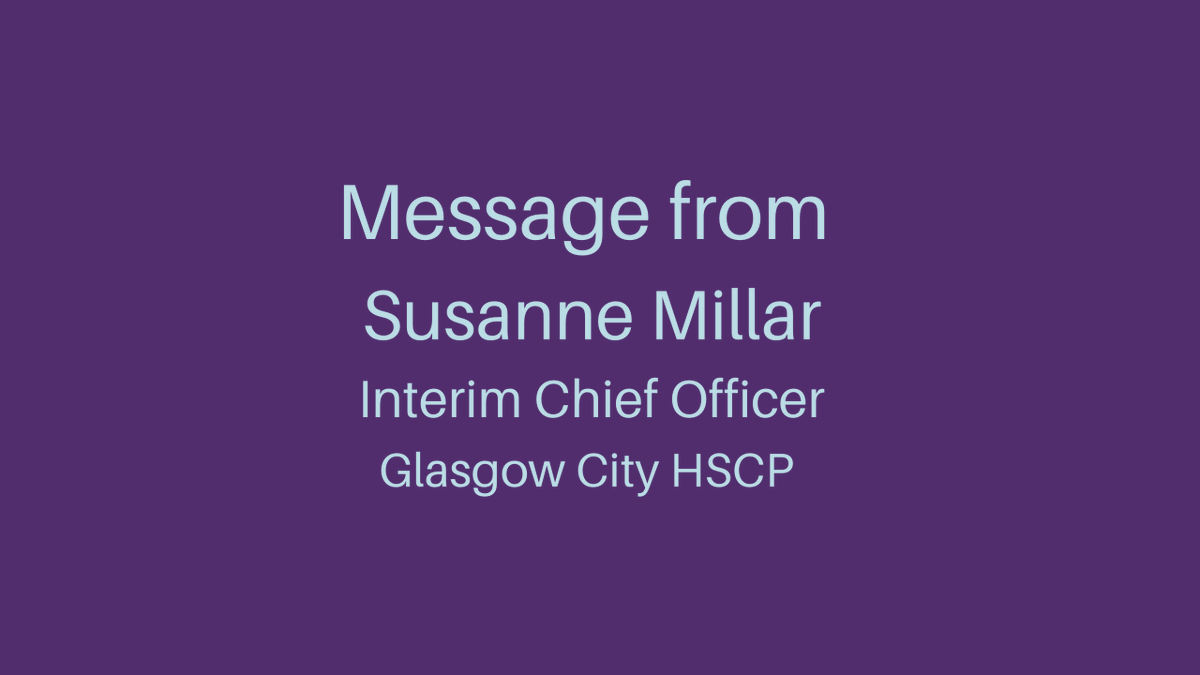 Our Interim CO shares a message to our providers of HSCP purchased services, thanking them for all their work in supporting the health and social care needs our city’s most vulnerable during the COVID-19 pandemic.  See link to video  👇
 ow.ly/RYJi50AM5MM