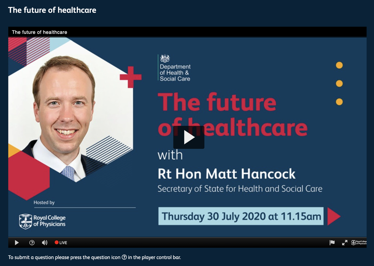 And that's the end of  @RCPLondon  @MattHancock appearance. Am hoping it was recorded especially for worrying stuff that I think he said about  @nmcnews regulation. Would be good to hear  @Crouchendtiger7 thoughts if it was as bad as I thought..  @Beach_Jane  #OurNHSPeople  #WeAreTheNHS