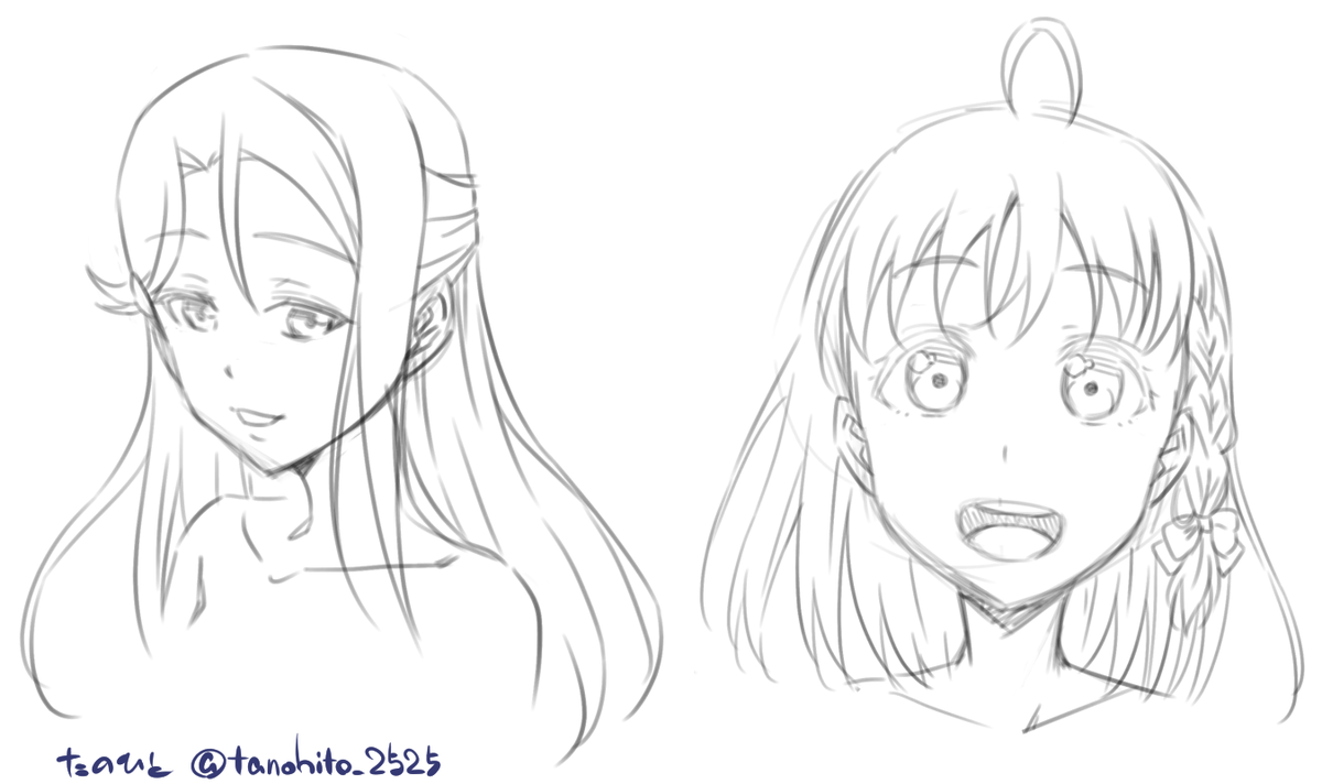 梨子ちゃん千歌ちゃん練習 久々に描いた(*'ω`*)