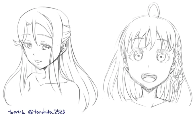 梨子ちゃん千歌ちゃん練習 久々に描いた(*'ω`*)
