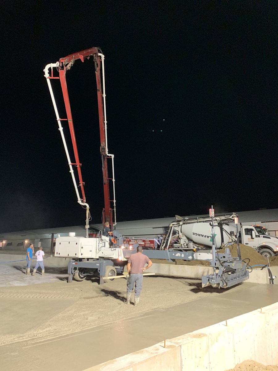 51,000 square feet of floor....4:30 am start.... to pour and smooth trowel finish 500 cubic meters of concrete today!