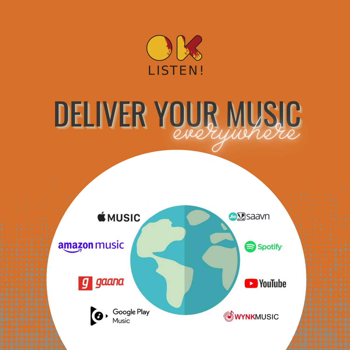 OK Listen! (@oklistenin) on Twitter photo We provide Indian independent musicians with 100% coverage across Indian and international music platforms, both streaming and download based. Among other things ⚡️
Sign up with OKListen for distributing your next song. Email us at support@oklisten.com to get started 💬 We provide Indian independent musicians with 100% coverage across Indian and international music platforms, both streaming and download based. Among other things ⚡️
Sign up with OKListen for distributing your next song. Email us at support@oklisten.com to get started 💬
