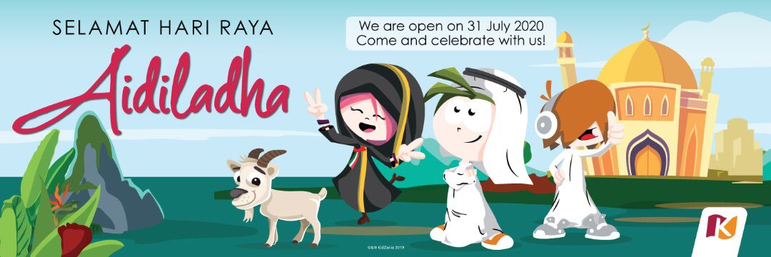 KidZaniaKL's tweet photo. Selamat Hari Raya Aidiladha from KidZania Kuala Lumpur.

We are open on 31 July 2020. Come and celebrate Raya with us. 

Zank-U and Z-U! 

#KidZaniaIsBack #KidZaniaKL #KidZaniaCares https://t.co/s23jraldKj
