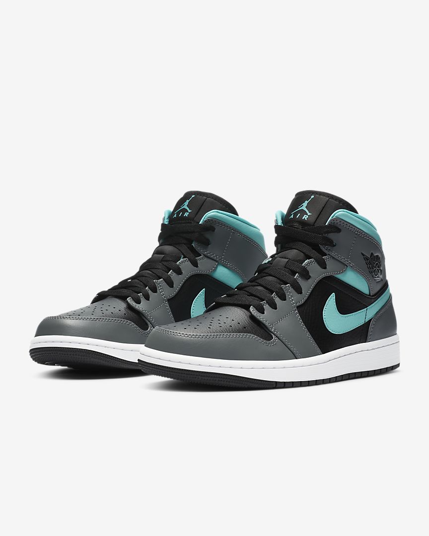 nike air jordan 1 mid grey aqua