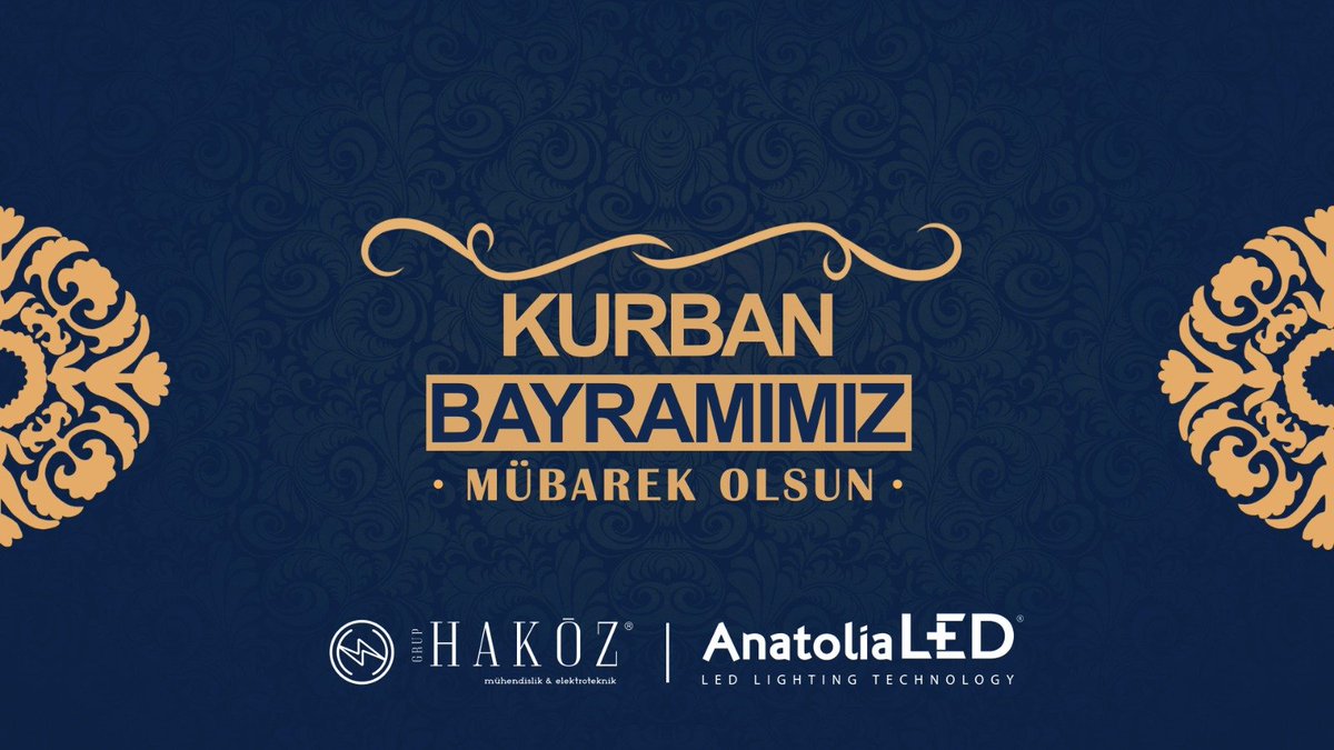 Kurban Bayramınızı Kutlar, Mutlu ve Huzurlu Nice Bayramlar Geçirmenizi Dileriz..
<a href="/Hakoz_Muh41/">HAKÖZ MÜHENDİSLİK</a>
<a href="/AnatoliaLed/">AnatoliaLED</a>
#KurbanBayramı