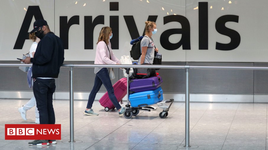 The UK government says testing at airports is logistically difficult, and could miss some coronavirus casesIt says asking travellers to self-isolate for 14 days instead reduces the risk http://bbc.in/CV19UKTravelTest