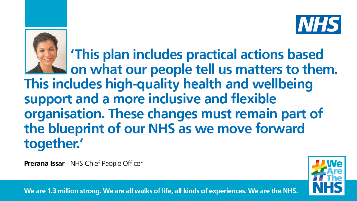 Today we’re pleased to publish our People Plan. It focuses on how we can all better look after each other, grow our workforce, develop our people, and make the NHS the best place to work. #WeAreTheNHS 🧕👨‍⚕️👩‍🔬 england.nhs.uk/ournhspeople/