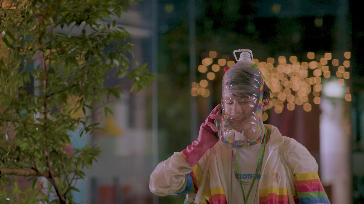 Black_SheepPH's tweet image. face mask fashion, but make it recyclable #HelloStrangerEP6