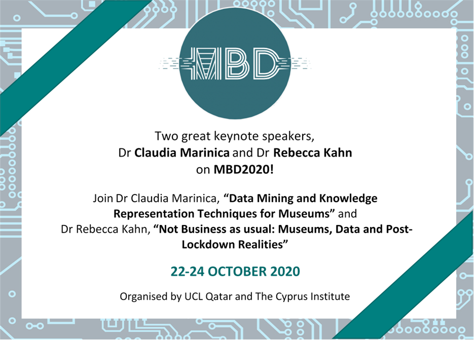 MBDConferences's tweet photo. 📢 Keynote Speakers 📢
Join Dr Claudia Marinica and Dr Rebecca Kahn
on October 22-24 in Nicosia, Cyprus!
#MBD2020 #MBDConferences #ClaudiaMarinica #RebeccaKahn #GeorgiosPapaioannou #ucl_Qatar #TheCyprusInstitute https://t.co/sH7tlEICro