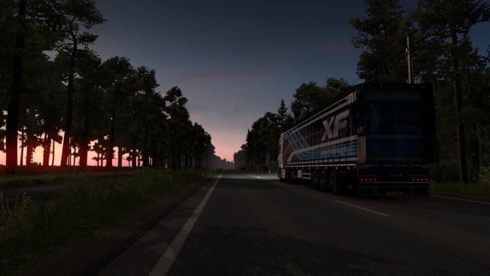 buttedj's tweet image. @SCSsoftware been a long haul but nearly there. 1808 miles on the new truck now and approaching drop off for its first run #DAFUnityEdition. Just approaching Pärnu Estonia and there’s another 2 hours just over on my estimated arrival to drop off.