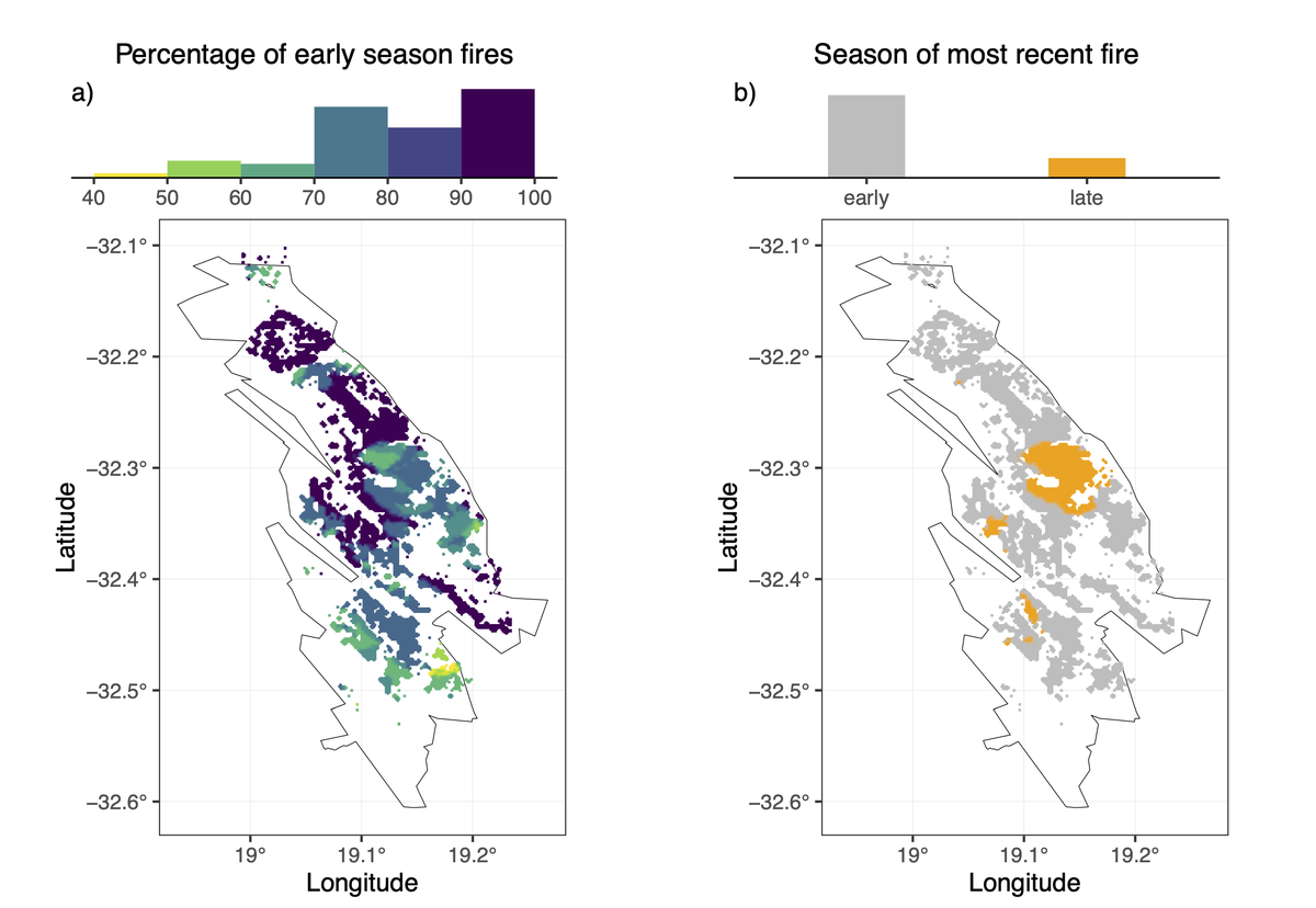 We found that fires tend to occur 'early' before the seeds mast, which presents two problems: 1) small mammal populations tend to crash immediately post-fire, meaning seeds are not dispersed and 2) seeds don't receive a fire-cue to help synchronize germination to ideal conditions