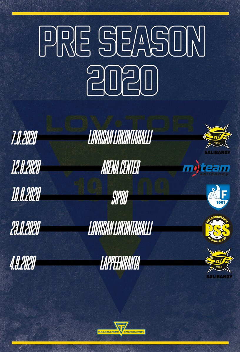 Preseason! Otteluiden alkamisajat lähempänä ottelua! 💛💙 #salibandy