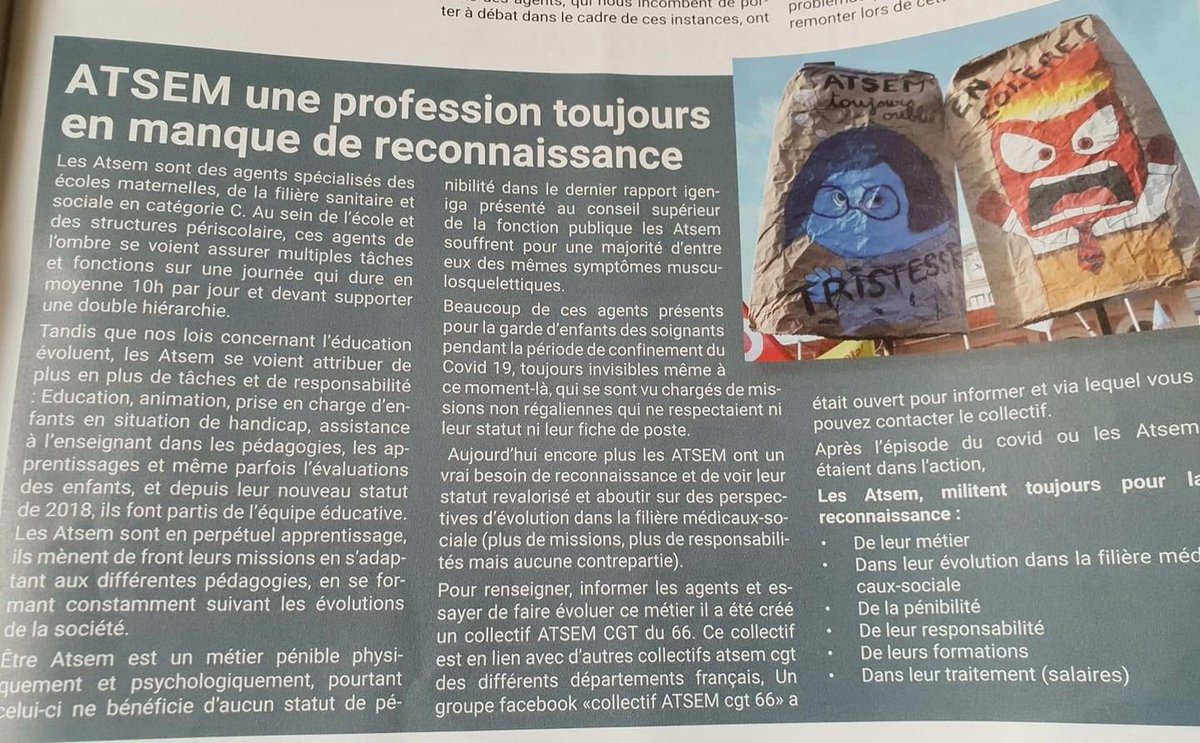 ATSEMdeFrance's tweet photo. #atsem une profession toujours en manque de reconnaisance @EmmanuelMacron @JeanCASTEX @j_gourault @AdeMontchalin @l_amf @jmblanquer #trésoroublié #ecolematernelle https://t.co/mghdbI6eoz