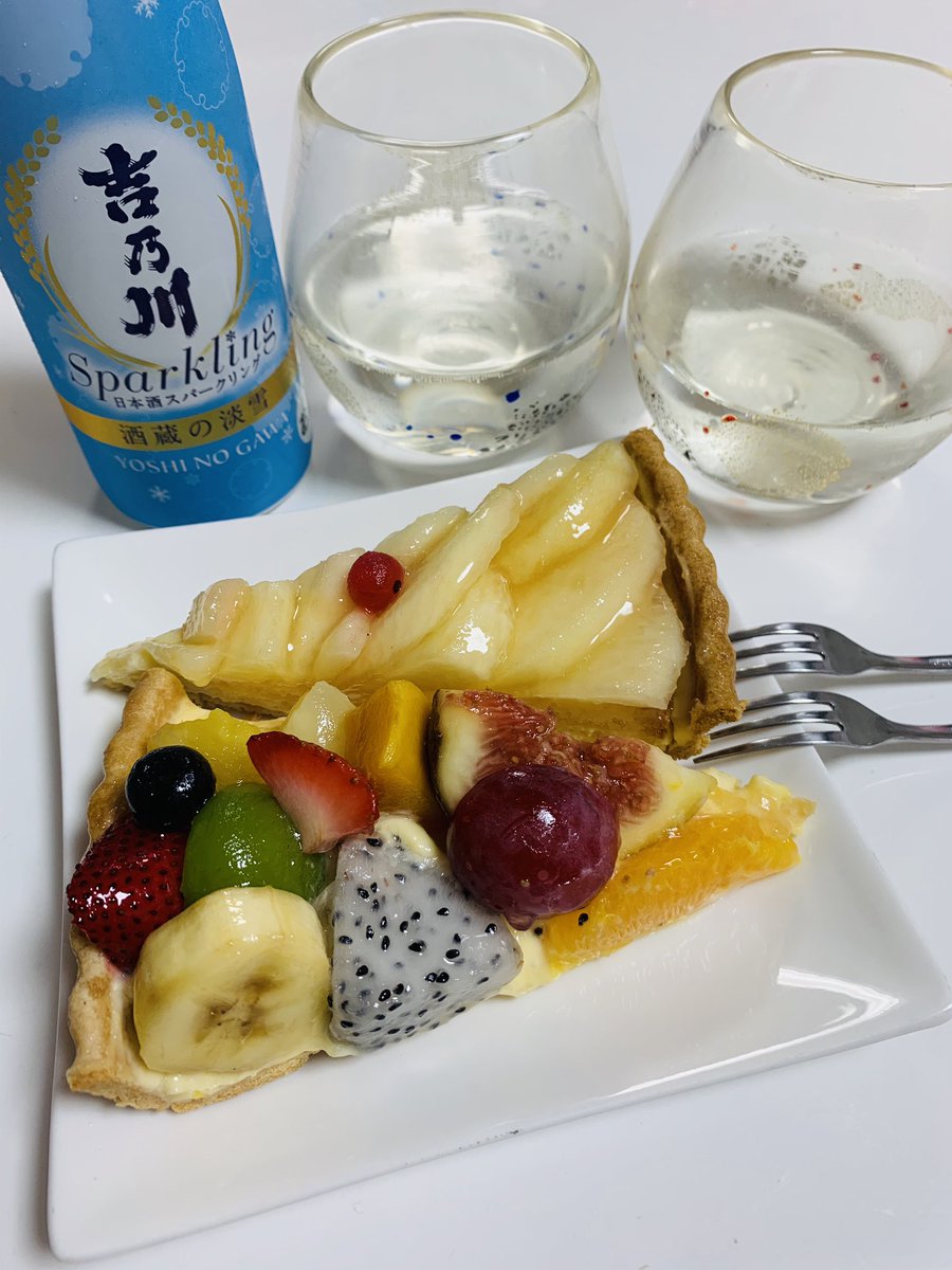 吉乃川の酒蔵の淡雪とキルフェボン！果物としゅわしゅわが合う！

#吉乃川 #キルフェボン