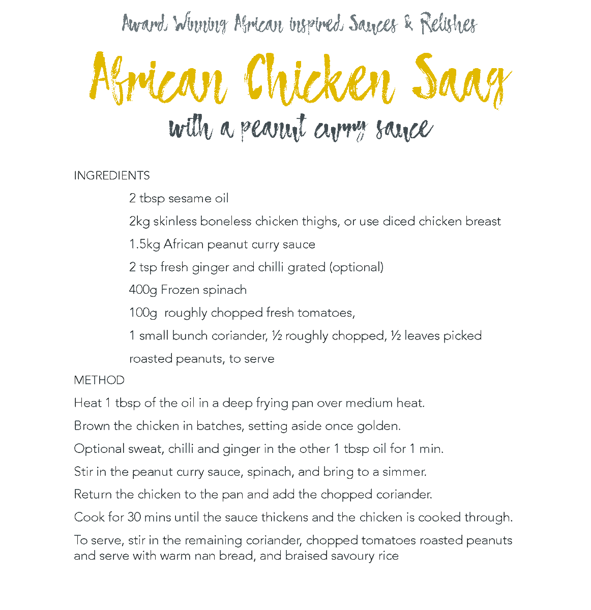 BimsKitchen's tweet photo. Recipe Idea: Chicken Saag with Peanut Curry Sauce

74885 Peanut Curry Sauce 350g only £2.70 each - available to order with Castell Howell Click &amp; Collect https://t.co/GWDq01M42B https://t.co/jEjzRu64yP