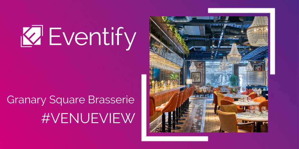 EventifyUK's tweet photo. #GranarySquareBrasserie is this week's top pick for our #VenueView. We 💜 this venue because it is interior GOALS; the décor in the Grade II listed space features cut-glass pendant lights, chairs upholstered in silk and velvet, exotic kilim rugs, and textured wooden tables🤩(1/2) https://t.co/KBnfx0Qo9P