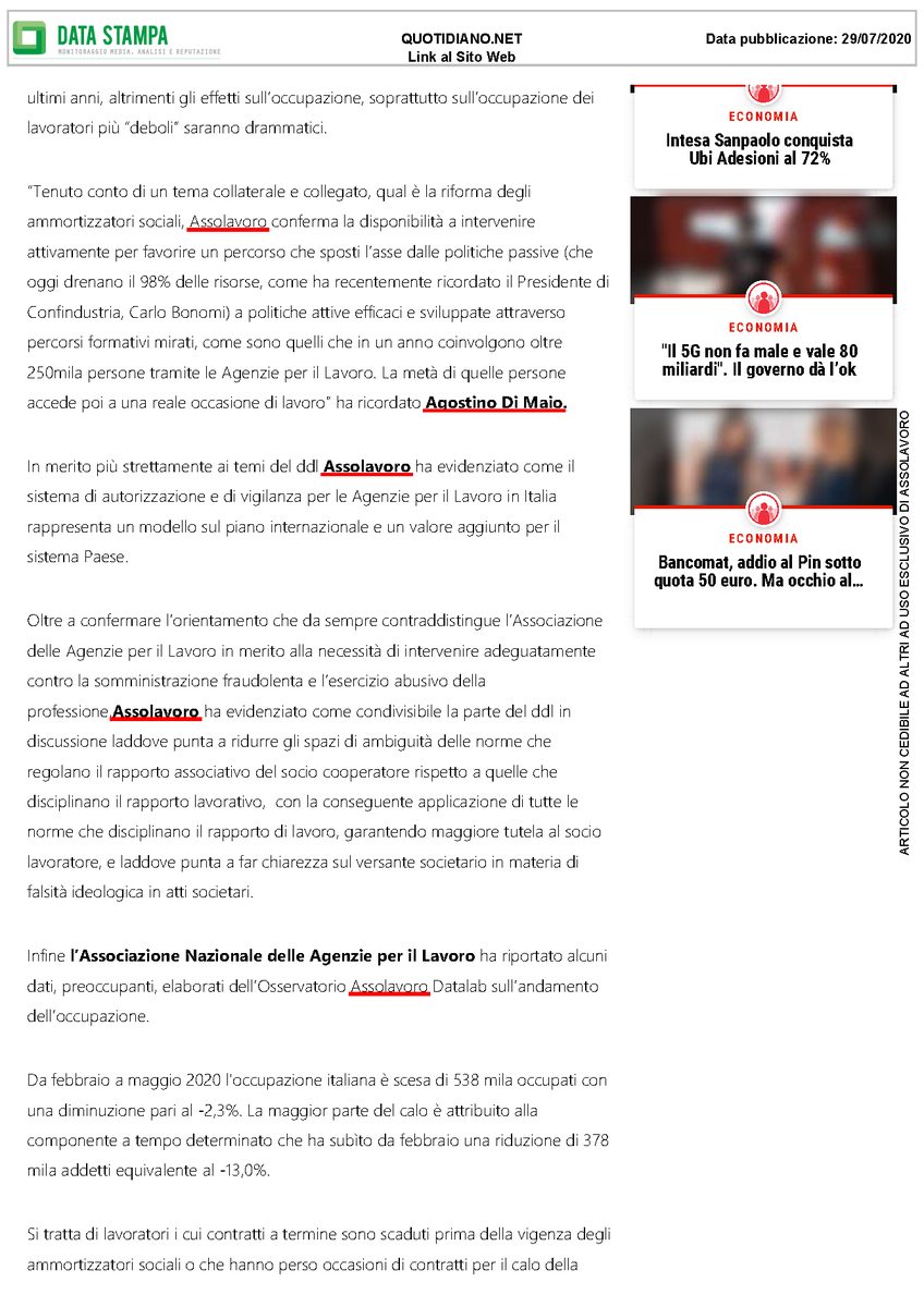 Agostino_DiMaio's tweet photo. 📰"Se non si facilita la domanda di assunzioni a termine ﴾le uniche possibili, stante l'incertezza sui tempi di ripresa) la crisi occupazionale rischia, ancorché in presenza di stimoli economici, di approfondirsi e di colpire ancora di più le persone e l'economia"#LavorodiValore https://t.co/1sTPagq6ih