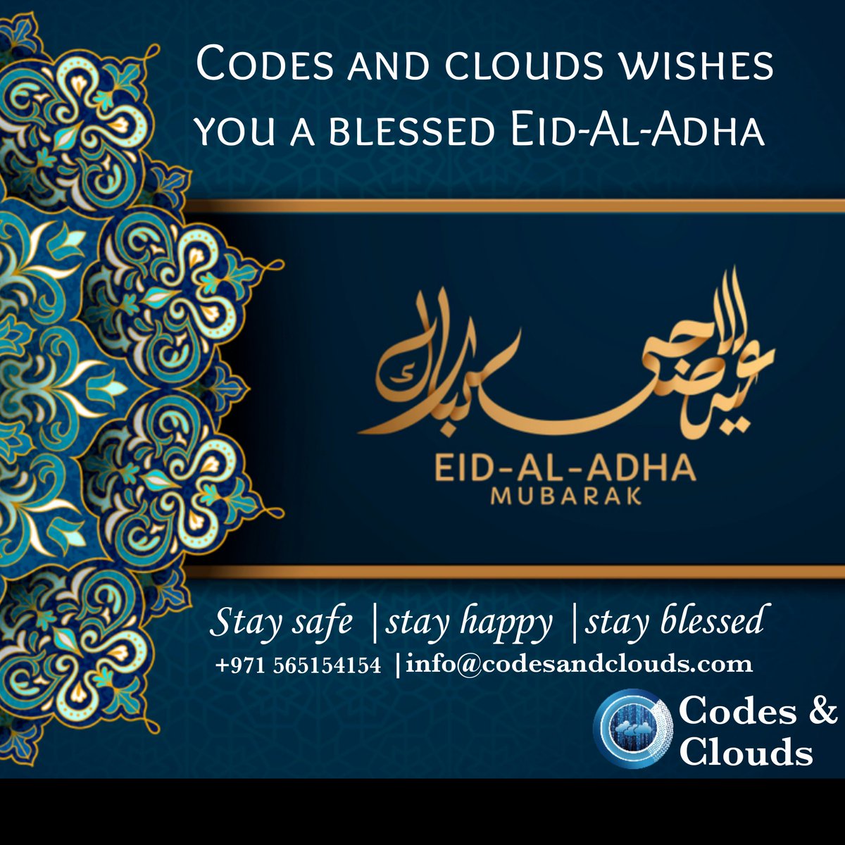 codesandclouds's tweet photo. Wishing you and your families a blessed Eid-Al-Adha!! #uae #eidaladha #eidmubarak2020 https://t.co/SWhLFD7IxB