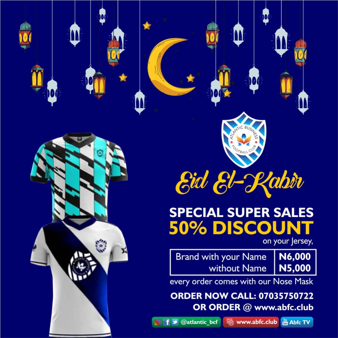 atlantic_bfc's tweet photo. Massive 50% discount on our home and away Jersey
Also every order comes with an Atlantic Business FC face mask
Send a DM or visit the link in our bio to order
#atlanticbusinessfc
#atlanticbfc
#discountsales
#footballjersey
#clubjersey https://t.co/0AD0z6uY2t