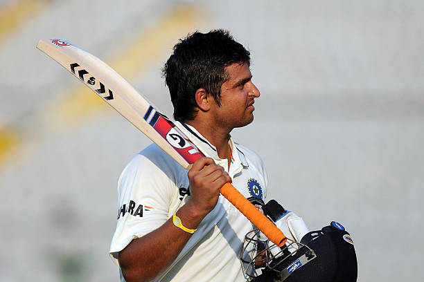 Later in the same year after playing 116 LOIs(then the most before Test debut) he scored his maiden test century against SL in Colombo.  @ImRaina became 12th Indian to score debut Test  and FIRST INDIAN TO SCORE  IN ALL THREE FORMATS.(19/n) #15YearsOfRaina