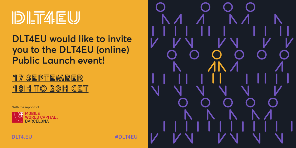 @dlt4eu (@dlt4eu) on Twitter photo ❗Don't miss out the #DLT4EU (ONLINE) Public Launch Event supported by <a href="/MWCapital/">Mobile World Capital Barcelona</a> ❗
A chance to go deeper into how #DLT and #Blockchain can contribute to a more transparent, sustainable and inclusive future.
🗓️17th September
⌚️6pm to 8 pm
📍dlt4.eu/news-stories/d…
+ Info 👇🧵 ❗Don't miss out the #DLT4EU (ONLINE) Public Launch Event supported by <a href="/MWCapital/">Mobile World Capital Barcelona</a> ❗
A chance to go deeper into how #DLT and #Blockchain can contribute to a more transparent, sustainable and inclusive future.
🗓️17th September
⌚️6pm to 8 pm
📍dlt4.eu/news-stories/d…
+ Info 👇🧵