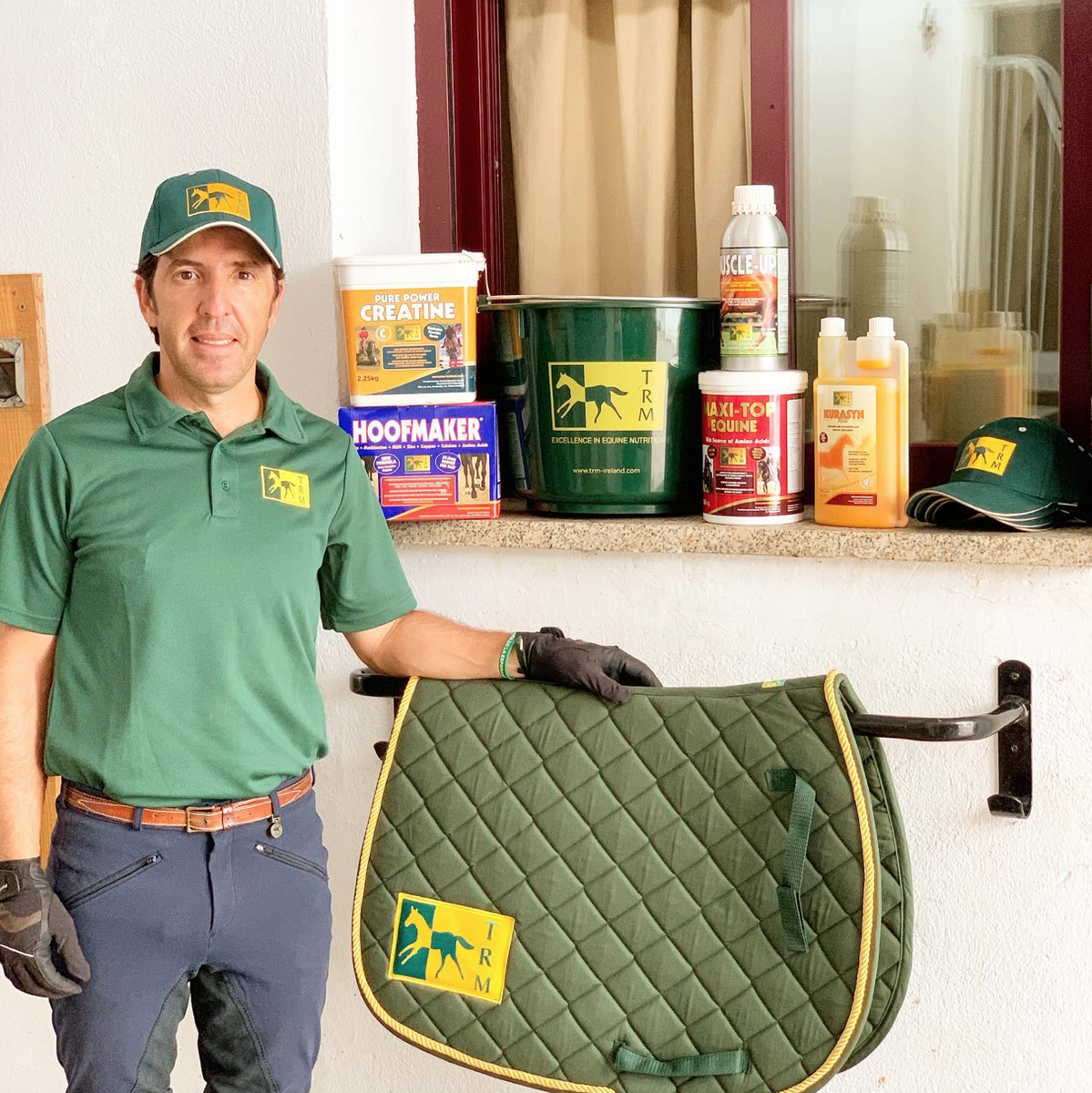 TRMAmerica's tweet photo. Olympic rider, #TRMAmbassador Claudio Castilla Ruiz and his horses 🐎🤩

TRM Spanish distributors Equinvest listed Claudio's yard to present him with his TRM supplement order. 

We think that grey horse really wants some of the MAXI-TOP EQUINE 😋 https://t.co/SyzOeaTxJ7