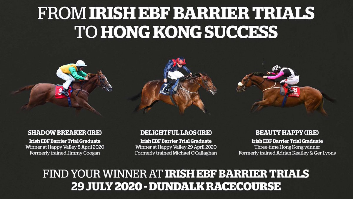 ITM (@irethoroughbred) on Twitter photo .<a href="/IrishEBF_/">Irish Stallion Farms</a> Barrier Trials have already produced multiple winners, including this hot trio in Hong Kong. 🇮🇪🇭🇰
Check out the eye-catching performances from yesterday’s Trials at <a href="/DundalkStadium/">Dundalk Stadium</a>.
Videos & results ⬇️
bit.ly/2X8Lhr0 .<a href="/IrishEBF_/">Irish Stallion Farms</a> Barrier Trials have already produced multiple winners, including this hot trio in Hong Kong. 🇮🇪🇭🇰
Check out the eye-catching performances from yesterday’s Trials at <a href="/DundalkStadium/">Dundalk Stadium</a>.
Videos & results ⬇️
bit.ly/2X8Lhr0