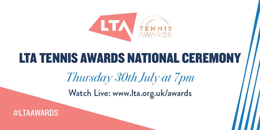 🏆 #LTAAwards
⏲ Tonight at 7pm
🖥 bit.ly/2DnDiiz 

Make sure you join us as we celebrate the amazing achievements made by volunteers, coaches, officials, venues and players 👍